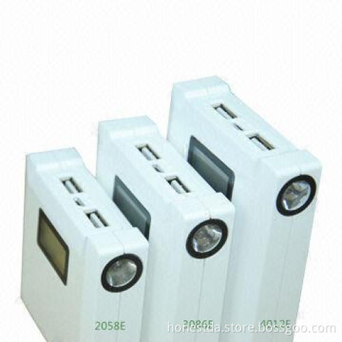 Dual USB ports charger portable power bank with LCD display